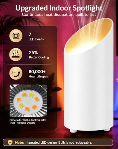 2 Pack Uplights Indoor Floor Can Lights, Remote and Timer - Image 2