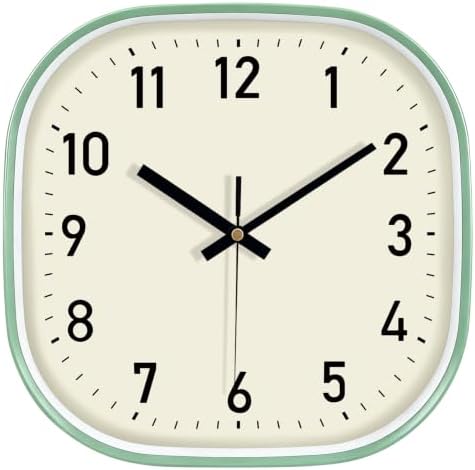 Silent Non Ticking Wall Clock 10Inch, Square Battery Operated Clock by MABPEDO