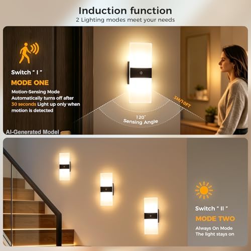 Hardwired Motion Sensor Wall Sconce 2-Pack - Image 2