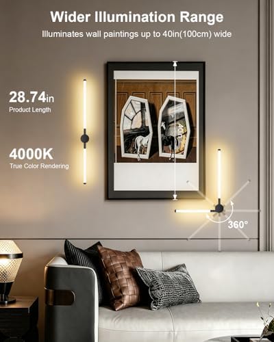 FRIDEKO HOME Hardwired Wall Sconces Set of Two, 4000K LED Sconces Wall Lighting - Image 3