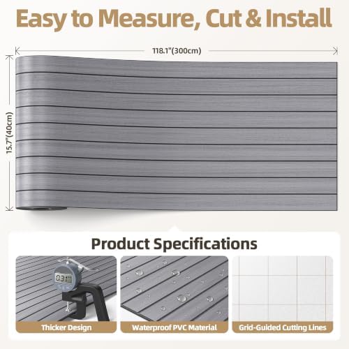 Peel and Stick Wood Slat Wall Panels, 3D PVC Faux Gray Wood Grain Wallpaper - Image 5