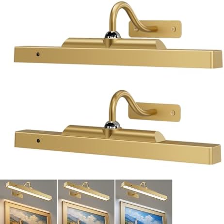 Wireless Picture Lights 12'', 2 Pack 4400mAh Battery Poerered Cordless Wall by Craftersmark