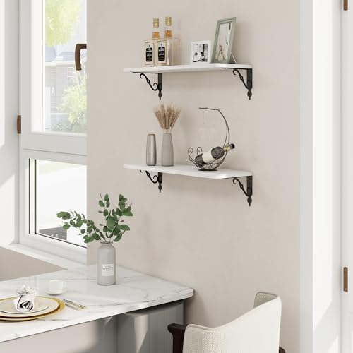 RICHFOCUS Floating Shelves for Wall Decor, 24Inch Rustic Shelves Set of 2 - Image 2