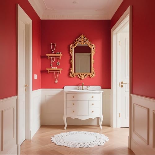 Ismoon 15.7"X118" Wall Paper Peel and Stick Modern Contact Paper Red Wallpaper - Image 5
