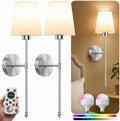 IRONPAX Wall Sconces Battery Operated Set of 2, Wireless Rechargeable Wall by IRONPAX