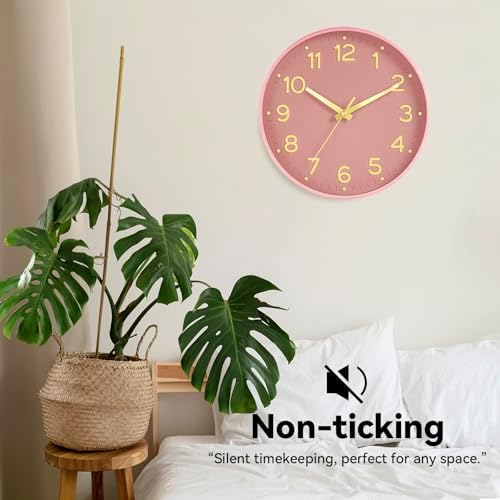 Roymnie 14 Inch Wall Clock Battery Operated Silent Non Ticking Analog - Image 4