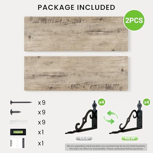 RICHFOCUS Floating Shelves for Wall Decor, 24Inch Shelves Set of 2, 24W x 8D - Image 5