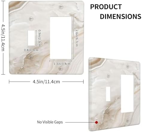 Outlet Covers Beige Marble Pattern 1 Toggle 1 Rocker Combination Decorative - Image 4
