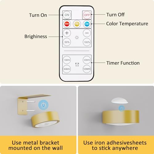 3 Pack Picture Lights for Wall, Rechargeable Battery Operated wall lights - Image 3