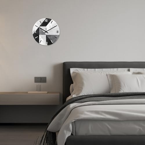 Modern Marble Wall Clock Battery Operated 20 Inch Silent Non-Ticking - Image 4