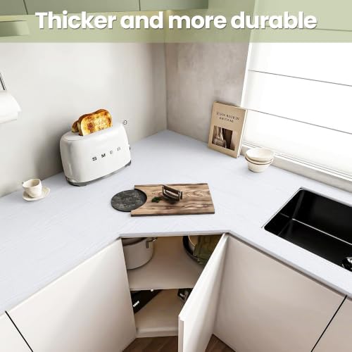 White Contact Paper Peel and Stick Wood Grain Wallpaper Easy to Install - Image 3