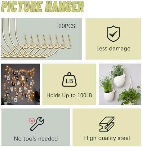 FURHUA Stronger Super Hooks Picture Hanger, Hang Art, or Planters - Image 4