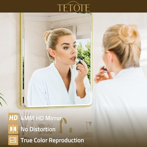 TETOTE Brushed Gold Vanity Mirror - Image 6