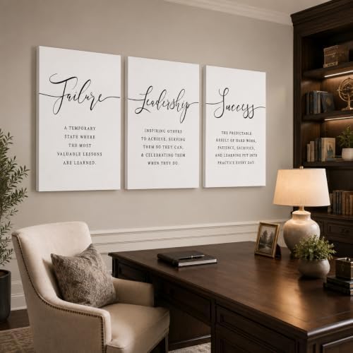 3 Piece Inspirational Canvas Wall Art, Quotes Motivational Mindset Print by GUTTATYART