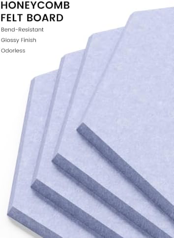 Fluxynara 8-Pack Hexagon Felt Bulletin Board Tiles - Image 3