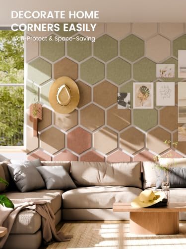 Fluxynara 12-Pack Hexagon Felt Bulletin Board Tiles - Image 4