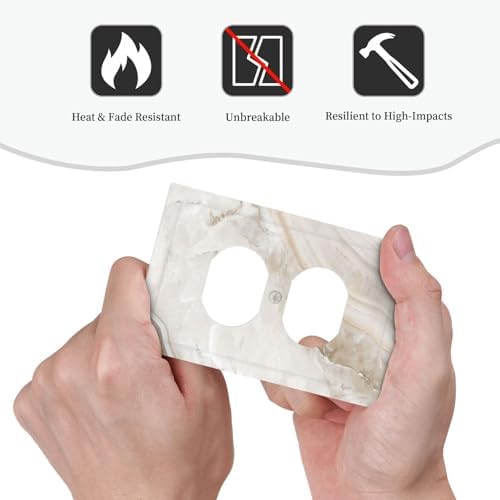 Outlet Covers Beige Marble Pattern 1 Gang Duplex Light Switch Cover Electrical - Image 6