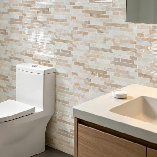 Art3d Linear Tile Peel and Stick Backsplash, Eurasian Mocha Stone - Image 4