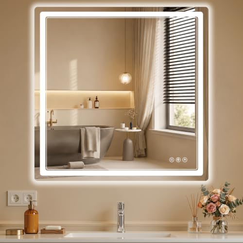 BEAUTYPEAK 36"x36" LED Bathroom Mirror by BEAUTYPEAK