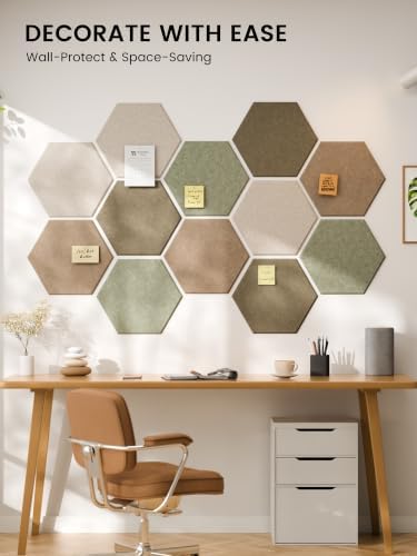 Fluxynara Extra Large 12-Pack Felt Bulletin Board Tiles, Linen Dusk - Image 4