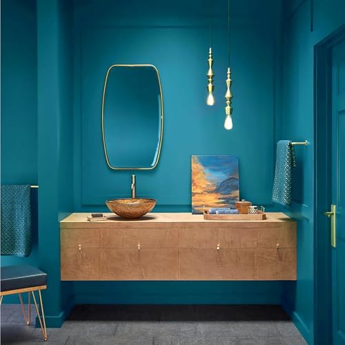 Teal Peel and Stick Wallpaper 15.7"x393" Solid Colour Contact Paper Modern - Image 6