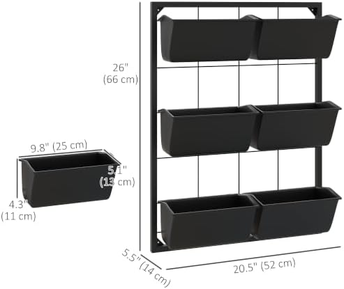 Outsunny 3-Tier Wall Planter w/ 6 Pots, Outdoor Hanging Planter - Image 7