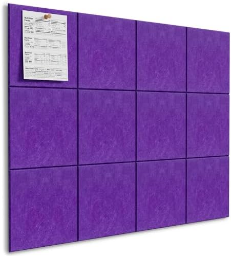 MaxGear Felt Bulletin Board 48" x 36", Violet Felt Wall Tiles Wall Decor by MaxGear