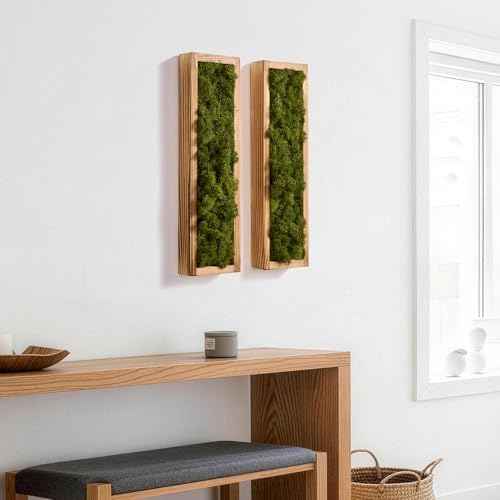 Mokof Preserved Moss Wall Art Decor, Moss Green, 2 Pack - Image 2