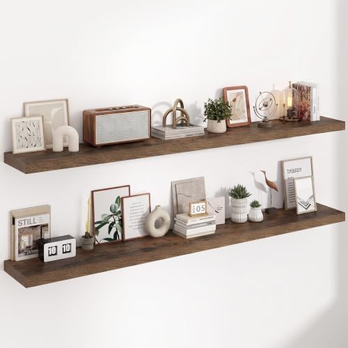 Acovy 72in Floating Shelves, 3D Textured Wood Grain, 1.5"x9.25" Extra Deep by Acovy
