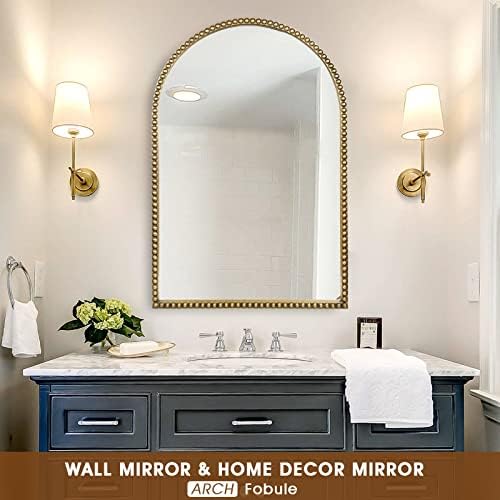 Arched Wall Mirror for Bathroom, Large Modern Distressed Hanging Wall Decor for - Image 2