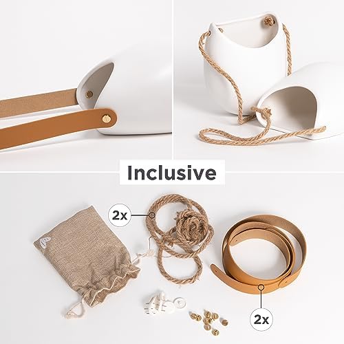 Kazai. Wall Planters -Ellie- | Hanging Ceramic Plant Pots 2 Pieces | Wall - Image 2
