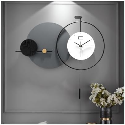 Large Modern Wall Clock for Living Room, Decorative Silent Battery Operated by HEBOIXHOMEDECOR