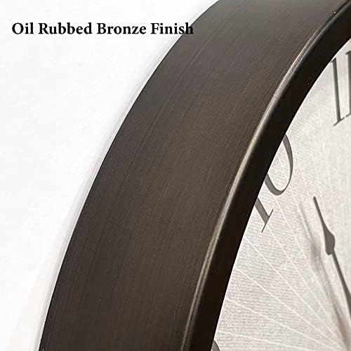 12" Silent Modern Farmhouse Wall Clock, Oil Rubbed Bronze - Image 4