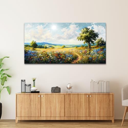 hyidecorart Nature Field Scenery Abstract Painting Framed Wall Art - Image 6