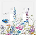 Decorative Switch Plates Boho Colorful Flowers Plants And Dragonflies 2 Gang by Lightswitchcovers