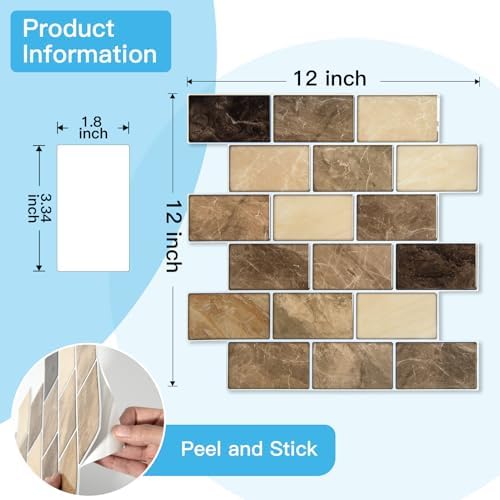 Art3d 10-Pack Subway Peel and Stick Backsplash, 12 x 12 Inch - Image 6