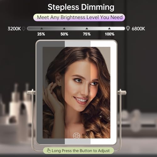 FASCINATE 8.7" 5000mAh Rechargeable Wall Mounted Makeup Mirror - Image 6