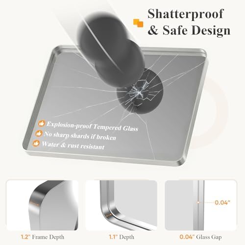 Sweetcrispy Bathroom Mirror 40x32 Inch, Vanity Mirror - Image 4