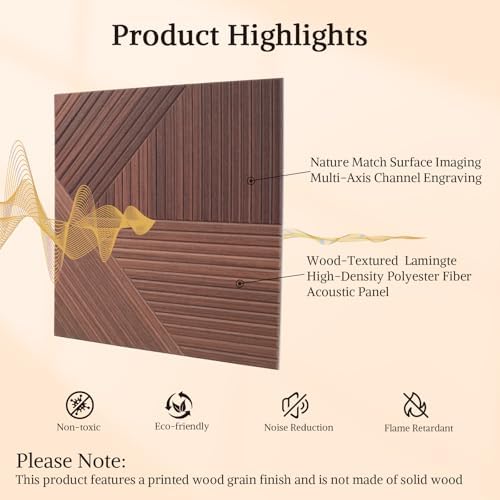 Acoustic Wall Panels, 6 Piece 23.62" X 23.62" Peel and Stick Wall Panels - Image 3