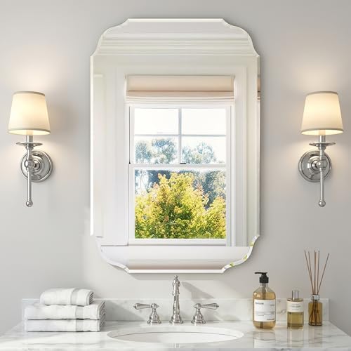 36" x 24" Silver Wall Mirror Beveled Edge Frameless Mirrors by GOAND
