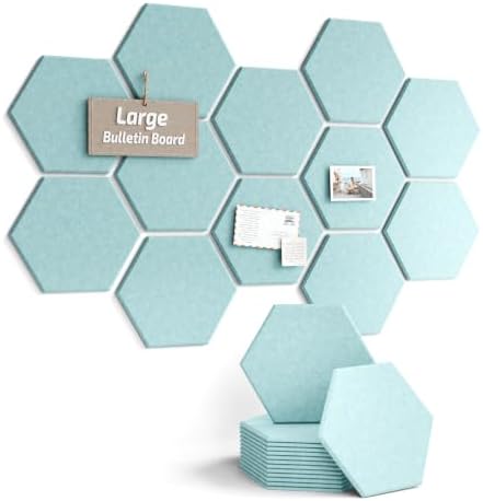 Fluxynara 12-Pack Hexagon Felt Bulletin Board Tiles, Coastal Dawn by FLUXYNARA