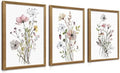 WRFON Framed Botanical Canvas Wall Art Set of 3, Watercolor Floral Prints by Unknown