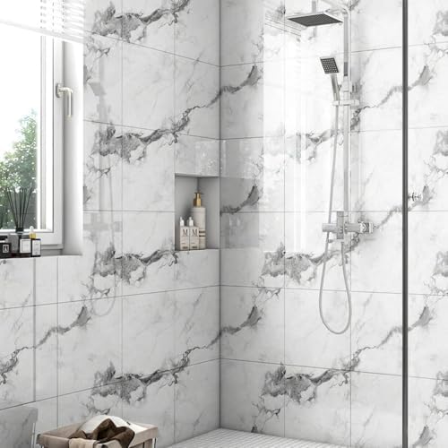 Chejiaye 22pcs Marble Peel and Stick Backsplash Waterproof Washroom Wall Panels - Image 2