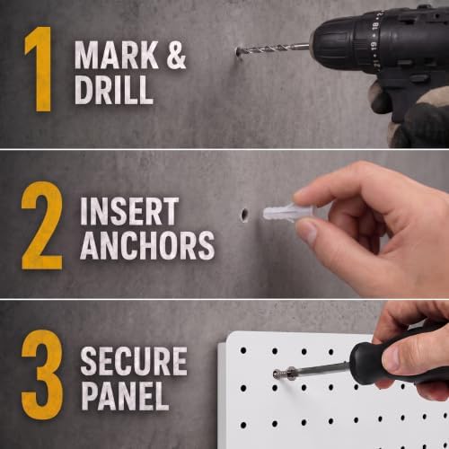 Pegboard Organizer Kit, 4 Pack 14.76x10.82 in Metal Panels - Image 2