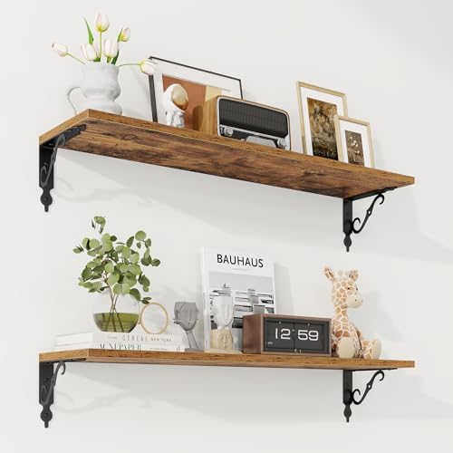 RICHFOCUS Floating Shelves for Wall Decor, 31.5W x 8D Shelves Set of 2 by RICHFOCUS