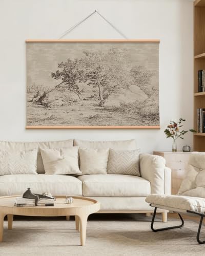 VIYYIEA Extra Large Canvas Wall Art, 36x54 Inch Vintage Landscape Sketch - Image 4