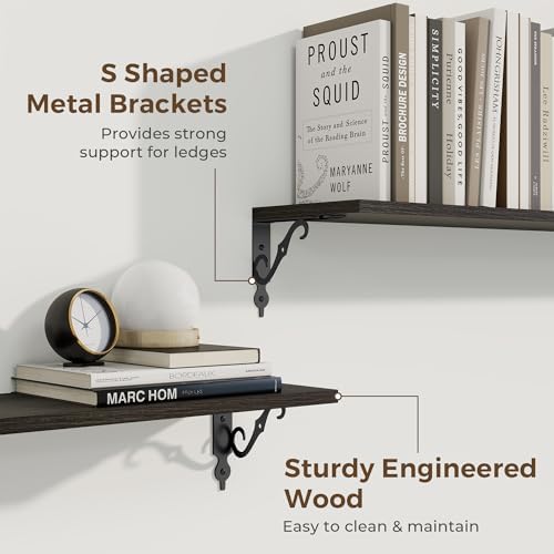 RICHFOCUS Floating Shelves for Wall Decor, 24Inch Shelves Set of 2, 24W x 8D - Image 4