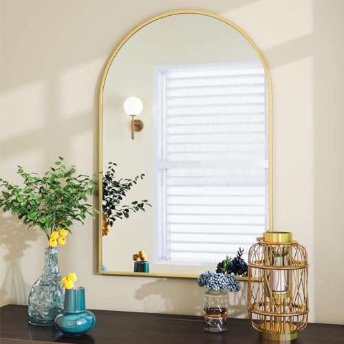 VooBang Arched Wall Mirror, 24 x 36 inch Arch Bathroom Mirror Gold - Image 5