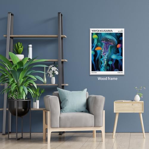Colorful Ocean Jellyfish Wall Art Unique Japanese Animal Posters Yayoi Kusama - Image 5