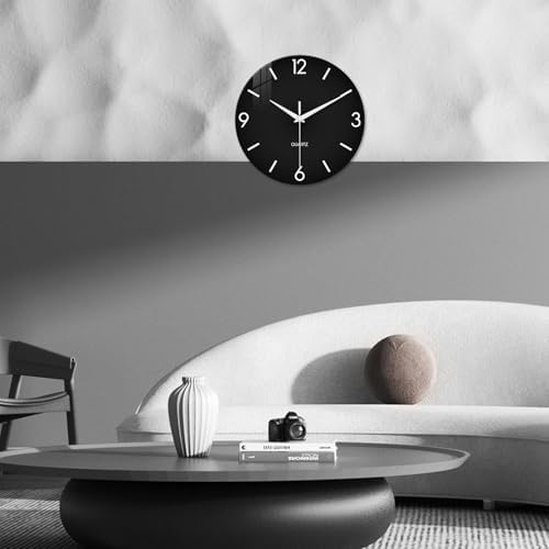 XFM Minimalist Wall Clocks Battery Operated 20 Inch Large Black - Image 2
